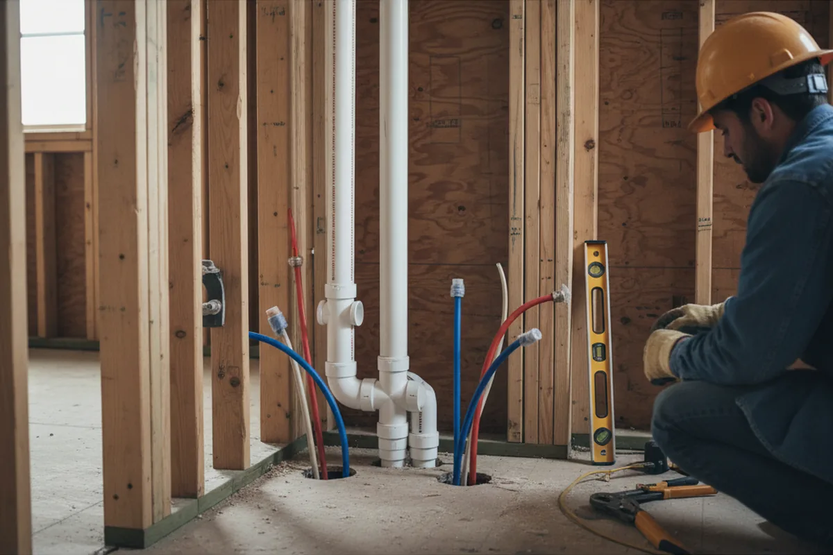 Drain and supply rough-in during Toilet Repair and Installation in Bethany